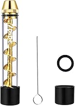 Glass Blunt Pipe Kit, Glass, Hardness for Drying Herbs with Cleaning Brush Accessories (Gold)