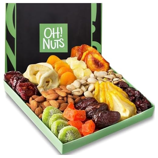 Oh! Nuts Holiday Nut and Dried Fruit Gift Basket | Mothers Day, Fathers Day, Easter Gift Basket | Great for Christmas, Birthday or as a Corporate Tray