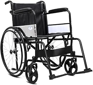 Giantex Lightweight Wheelchair with Full Arms and Swing Away Removable Footrests, Handbrake Adjustable