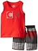 Calvin Klein Baby Boys' Red Tank Top with Microfiber Short Set