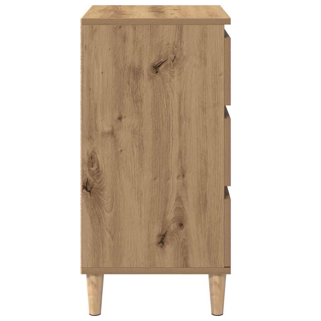 Armadio da notte rovere artigianale in legno ingegnerizzato 40 x 35 x 70 cm con cassetto e ripiano, mobiletto salvaspazio per camera, soggiorno e ufficio, consolle portaoggetti moderno