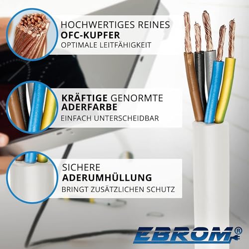 EBROM Hose Line H05VV-F 5G 1.5 mm² - 5 x 1.5 mm² - White - 10 m, 25 m, 50 m or 100 m, 10m - Image 2