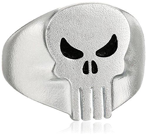 Marvel Comics Unisex Punisher Skull Stainless Steel Ring, Size 10