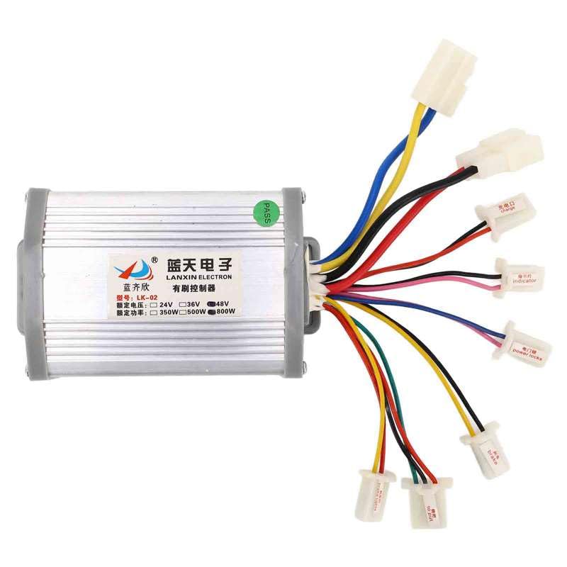 E-Bike-Controller 24V 36V 48V 250/350/500/800/1000W E-Bike Bürstenmotor Controller Elektroroller Drehzahlregler Brushed Motor Controller(48V 800W)