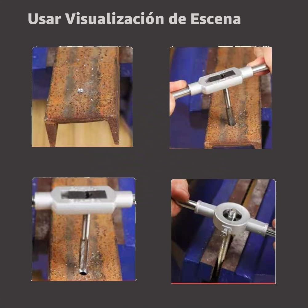 Juego de Terrajas y Machos, Herramientas para Roscar Métrica M2-M18 110 piezas Juego de Roscas y Troqueles de Combinación, para Cortar Roscas Externas Internas
