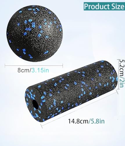 Mini Foam Roller - Muscle Massage Rollers for Trigger Point Therapy, Myofascial Release, Deep Tissue Fitness Massage & Relax Tight Muscles, Peanut Ball & Trigger Point (Blue)