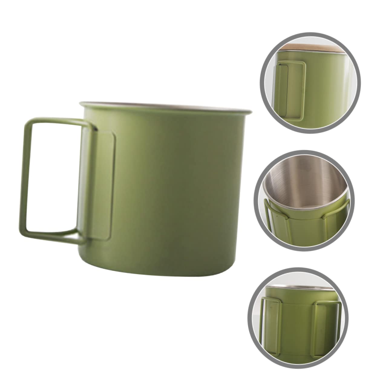 SUPVOX 3 Piezas taza de camping taza retra cámping tazas de café Taza de café matraz vasos de te travel mug mochila plegable taza de té portátil taza de agua portátil Acero inoxidable