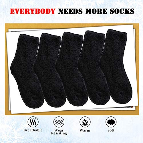 Image of LANLEO 5 /6 Pairs Womens Super Soft Fuzzy Plush Warm Winter Home Sleeping Slipper Socks