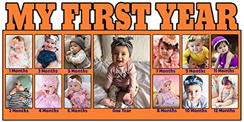 Image of Customised Baby Photo Frames for Gifts Home Decor Wall Frame Orange Color Pack of 1