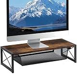 YINMIT Monitor Stand Riser with Storage Drawer, 21.7 Inch Desktop Shelf Organizer, Ergonomic Desk &