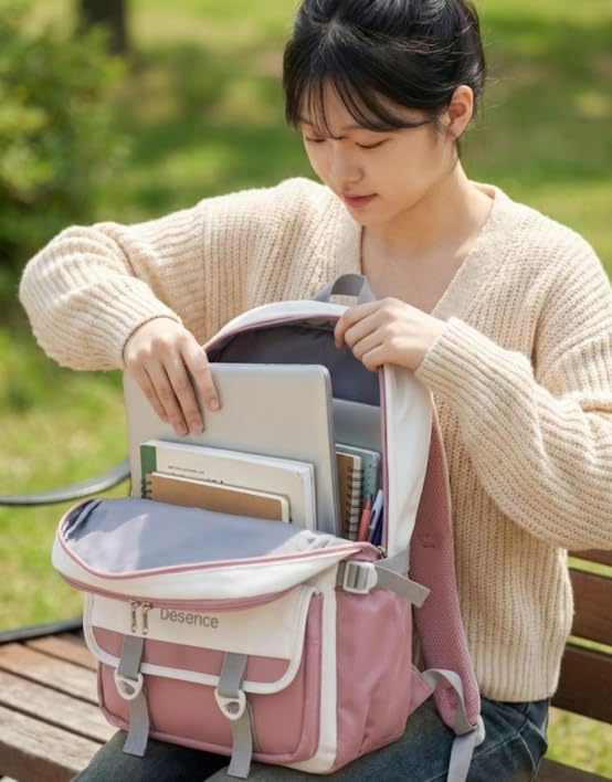 Image of LIFTOFF Premium Korean Aesthetic Laptop Backpack for Girls | Trendy Cute Office, College & Travel Bag | Lightweight & Stylish