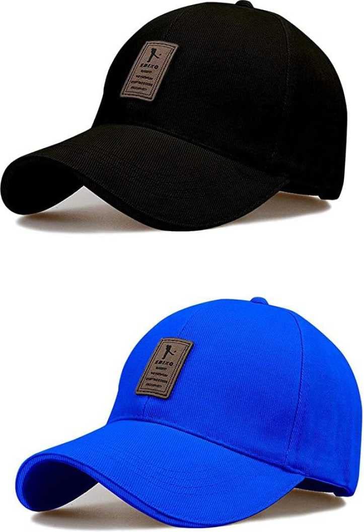CHITRANSH ENTERPRISE Baseball Cap Cap (Pack of 2) Black, Light Blue