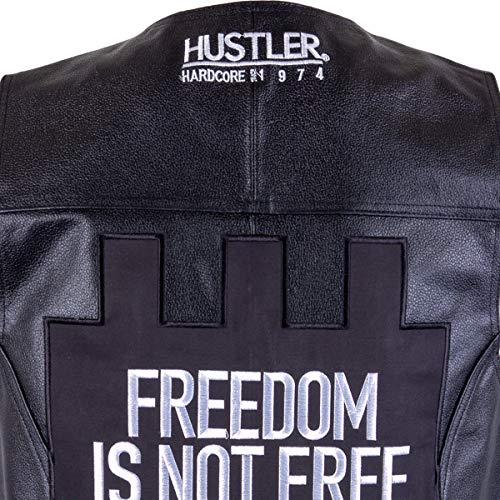 Xelement Hsvt 290 Motorcycle Leather Vest For Men - Freedom Is Not Free - Premium Genuine Biker Club Gilet (Xx-Large) #TOP4