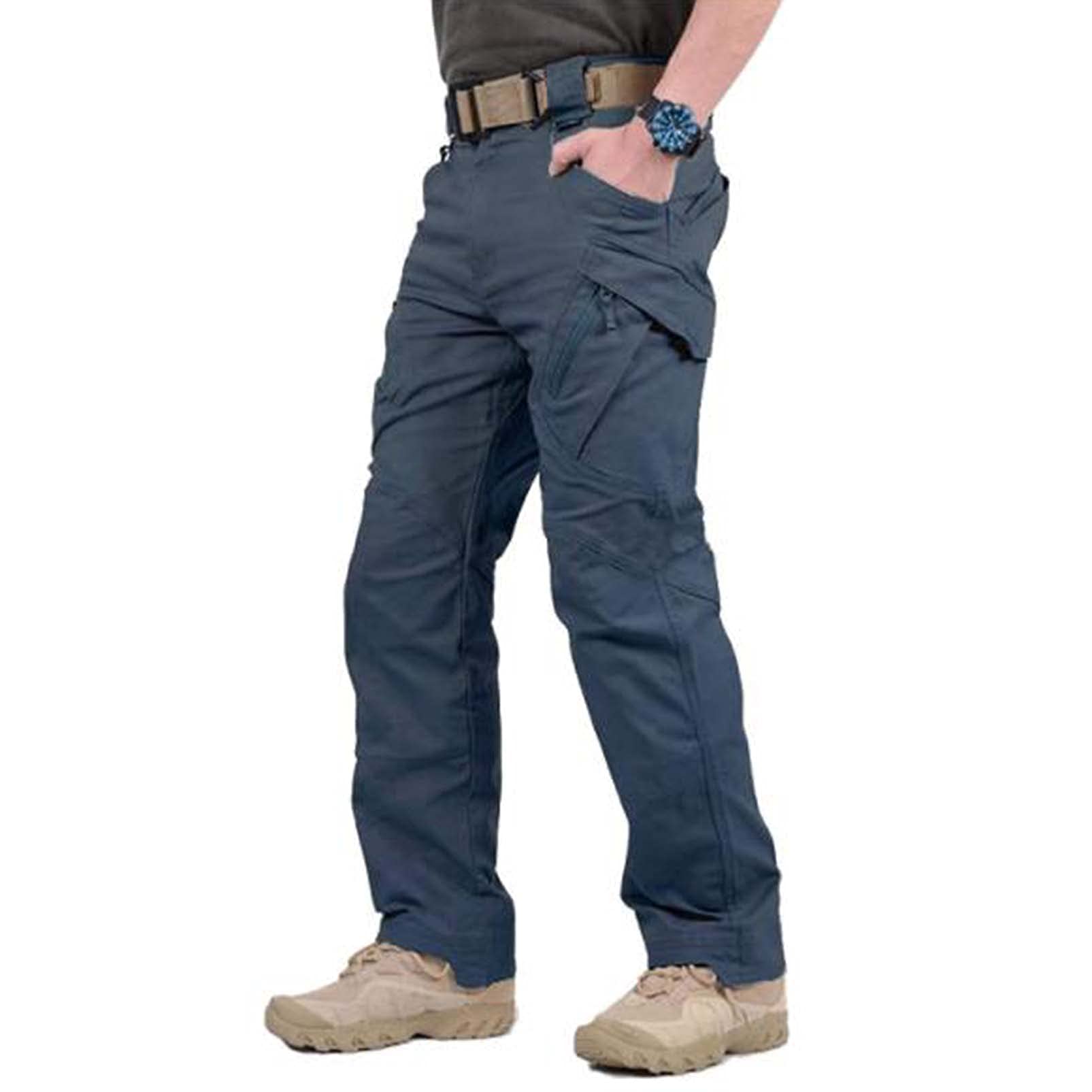 ZHANGHY Men's Tactical Pants, Water Repellent Ripstop Cargo Pants, Lightweight Hiking Work Pants