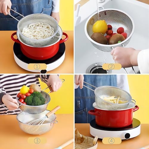 Miniatura 7 de GREATLINK Colador y colador de malla fina para cocina con asa, colador de pasta de acero inoxidableembudo de cocinacoladortamiz para colarlavar
