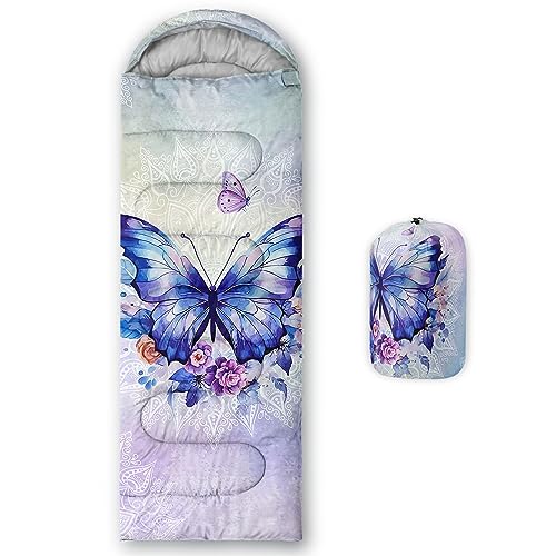 Image of QOOMO Axolotl Cute Camping Sleeping Bags,3 Season Warm & Cool Weather,Lightweight,Waterproof Sleeping Bags for Adults & Kids,Traveling,and Outdoors