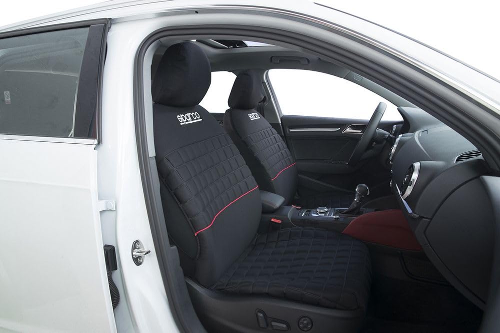 Sparco Zestaw uniwersalny SPC1042 pełne pokrowce na foteliki samochodowe czarny czerwony