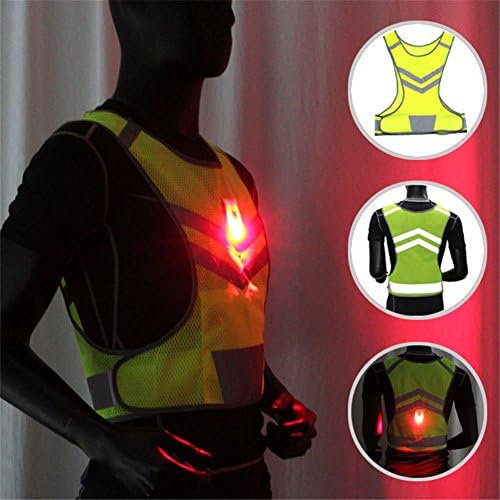 VanSafety Reflective Running Vest Safety LED High Visibility with Pockets Night Running Cycling Outdoor,M