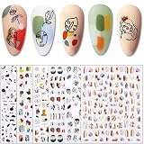 【Material confiable】Tamaño : L * W: 8* 10.3 cm. Las calcomanías de uñas abstractas están hechas de materiales ecológicos, no tóxicos, no se limitan a ninguna piel y son seguros de usar.