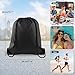 PLULON 2Pcs Drawstring Bags Bulk Black Drawstring Backpack String Backpack Cinch Sack Sport Gym Backpack Bags for Yoga Traveling Outdoor Sports
