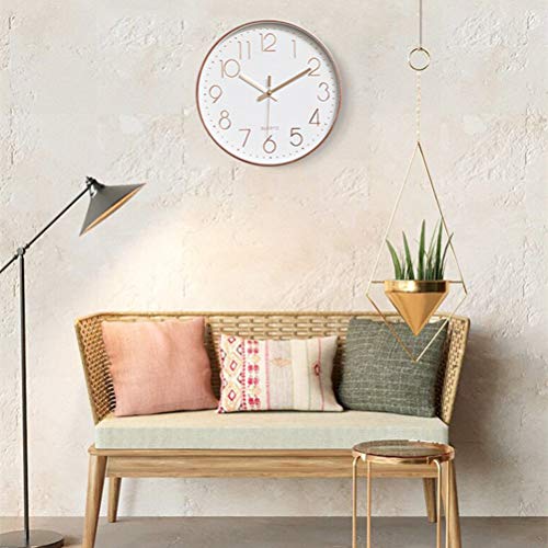 Tebery 12-Inch Silent Quartz Rose Gold Clock, Battery Operated Decorative Wall Clock For Living Room Home Office School #TOP6