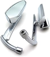 Vista 4 de Espejos de hoja de punta cromados para motocicleta para Harley Davidson Sportster Dyna Softail