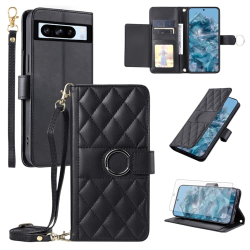 Étui Pixel 8 Pro Asuwish pliable noir pour éviter rayures et bris d'écran
