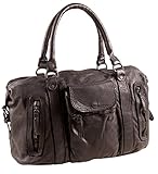 Höhe: 24cm PELLE ITALY Leder Handtasche PI10086 Damen 36x24x14 cm (BxHxT), Farbe:Schwarz
