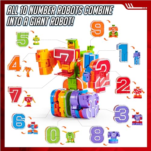 JOYIN 10 Pcs Number Bots Educational Toys, Number Bots, Action Figure Learning Toys, Christmas Birthday Gifts for Kids Boys Girls 3 4 5 6 Years Old - Image 4