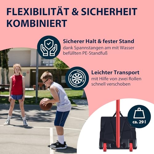 HUDORA Start Basketballständer 205 - Höhenverstellbarer Basketballkorb von 165-205 cm - Mobile Korbanalage mit Ständer für Kinder &… – Ansicht 3