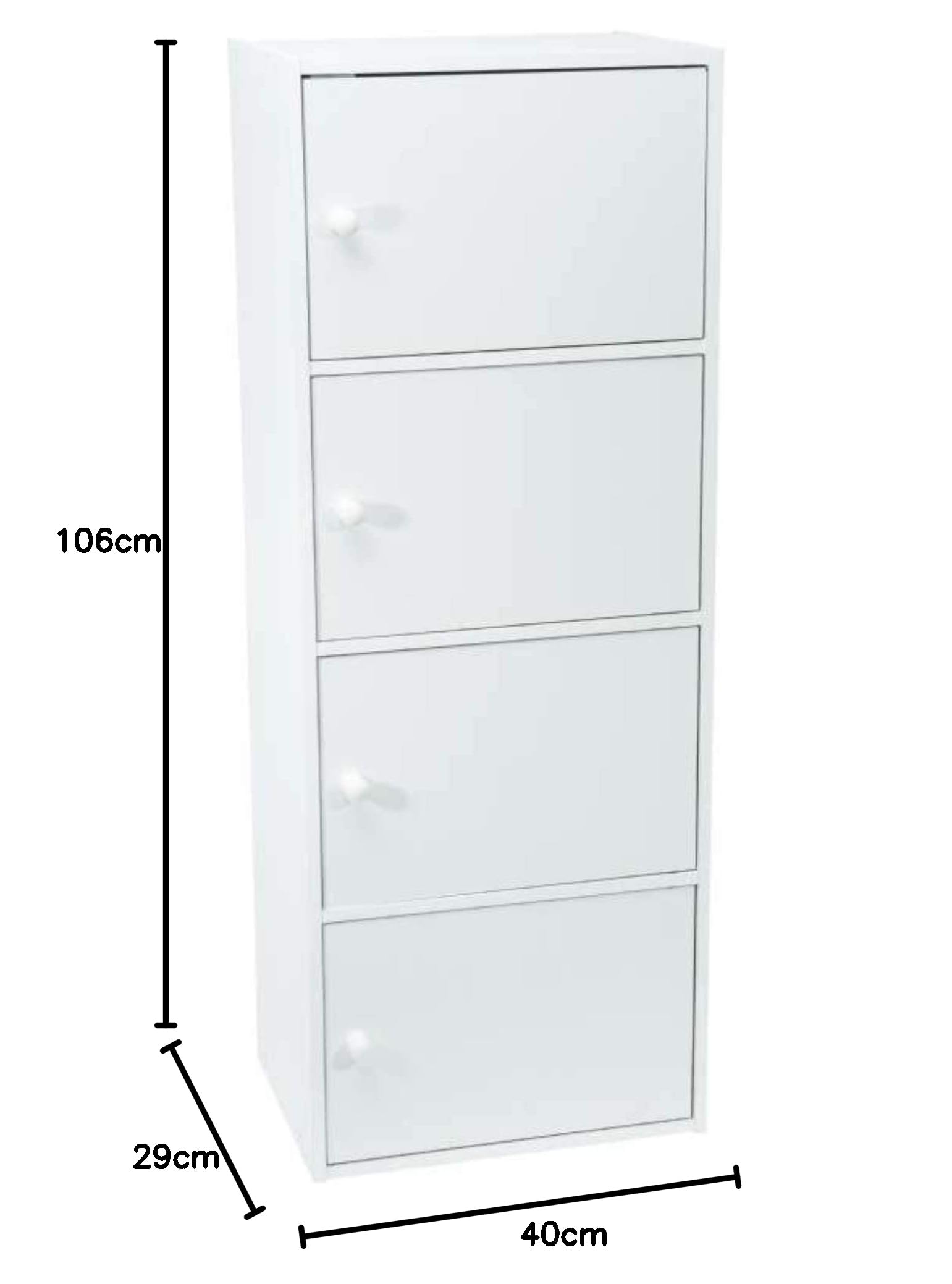 WERKA PRO - 9675 - Magazyn - 106 x 40 x 29 cm - Biały - 4 drzwi - Dostarczany w zestawie