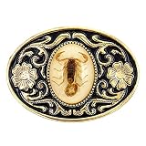 LAXPICOL Native American Cool Novelty Oval Luminous Stone 3D Scorpion Animal Belt Buckle For Men Gol