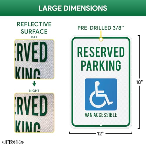 Panneau de parking accessible durable en aluminium premium robuste - 2