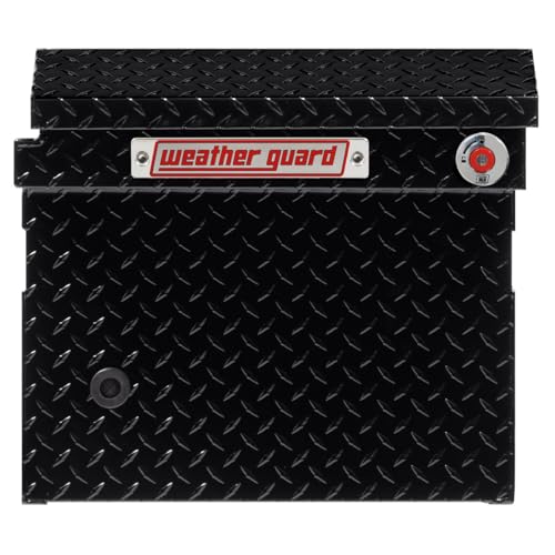 Image of Weather Guard Model 121-5-04 Saddle Truck Box, Aluminum, for Full Size Trucks, Low Profile, Gloss Black, 11.0 cu ft Capacity