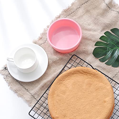 Silicone Muffin Pans Cupcake Set,4 Inches Round Shaped Silicone Baking Pans Molds Nonstick Cupcake Liners Silicone Baking Cups (Pack Of 4, Pink) #TOP5