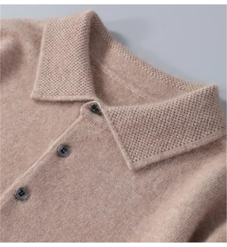 Men's Sweater Polo Neck Mink Cashmere Knitted Sweater Casual Loose Long Sleeve Pullovers3