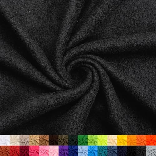 Pico Textiles 1 Yard - Black Solid Fleece Fabric -