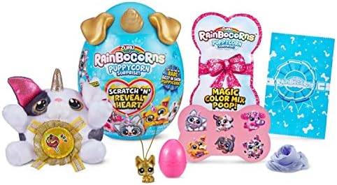 Rainbocorns 9237B Sparkle Heart Surprise, Puppycorn Series 1, Dotty The Bulldog Puppy Plush Pet Collectible