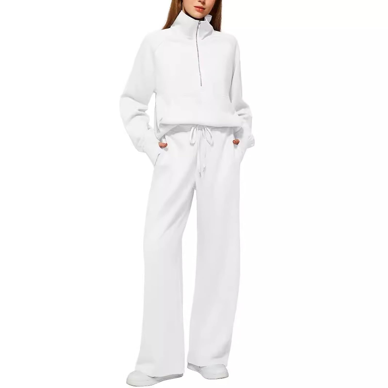 Conjunto de chándal para mujer, ropa de descanso, chándal para otoño e invierno, conjunto acogedor de 2 piezas, sudadera con capucha y pantalones de chándal