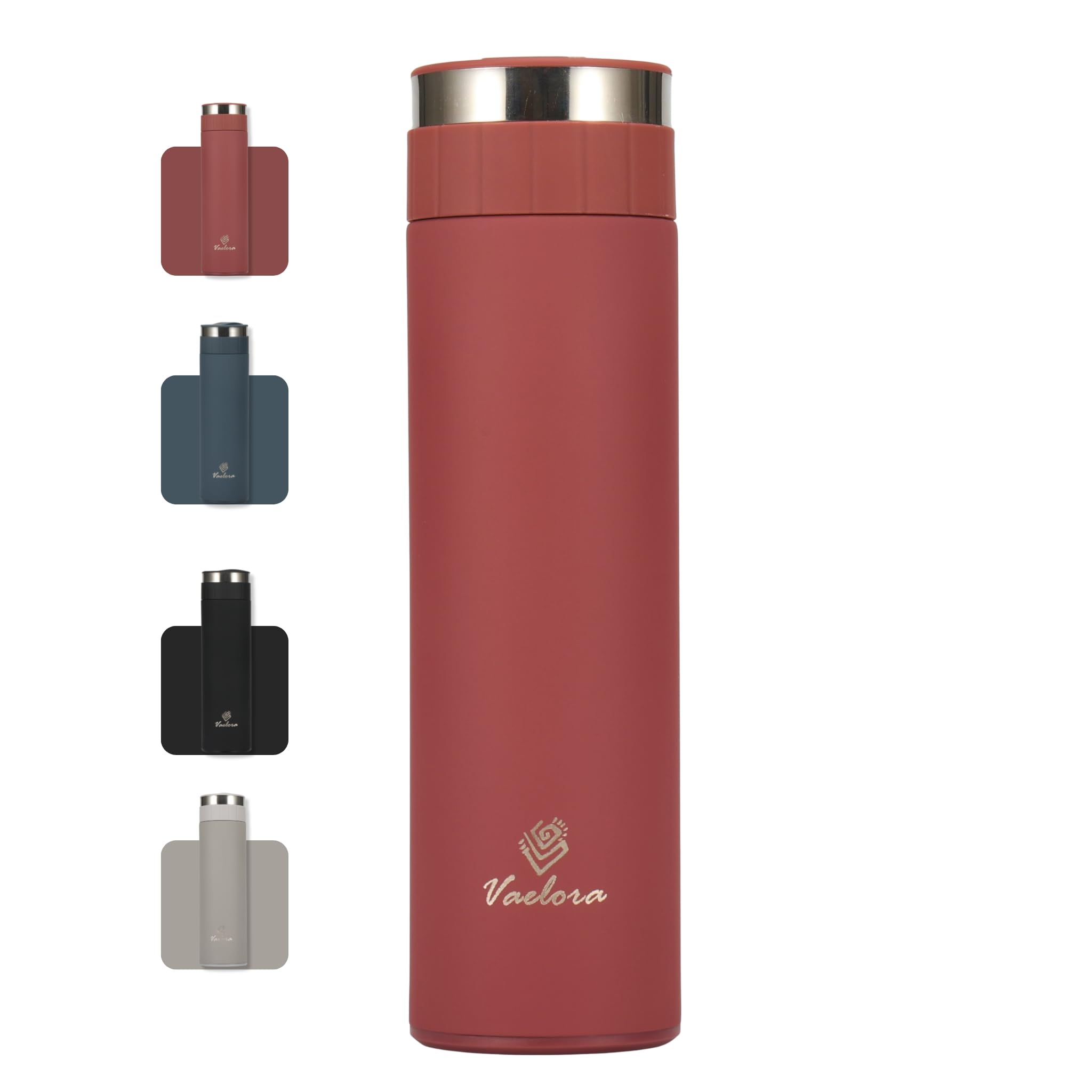 VAELORA Insulated Water Bottle, Leakproof Stainless Steel Flask 450ml