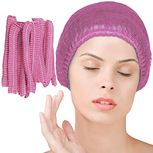 image for Smilco Disposable Bouffant Caps 100 Pcs,21inches Hair Net， Elastic D