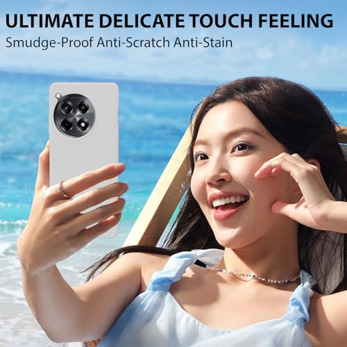 Image of LIRAMARK Liquid Silicone Soft Back Cover Case for OnePlus 12R 5G (White)