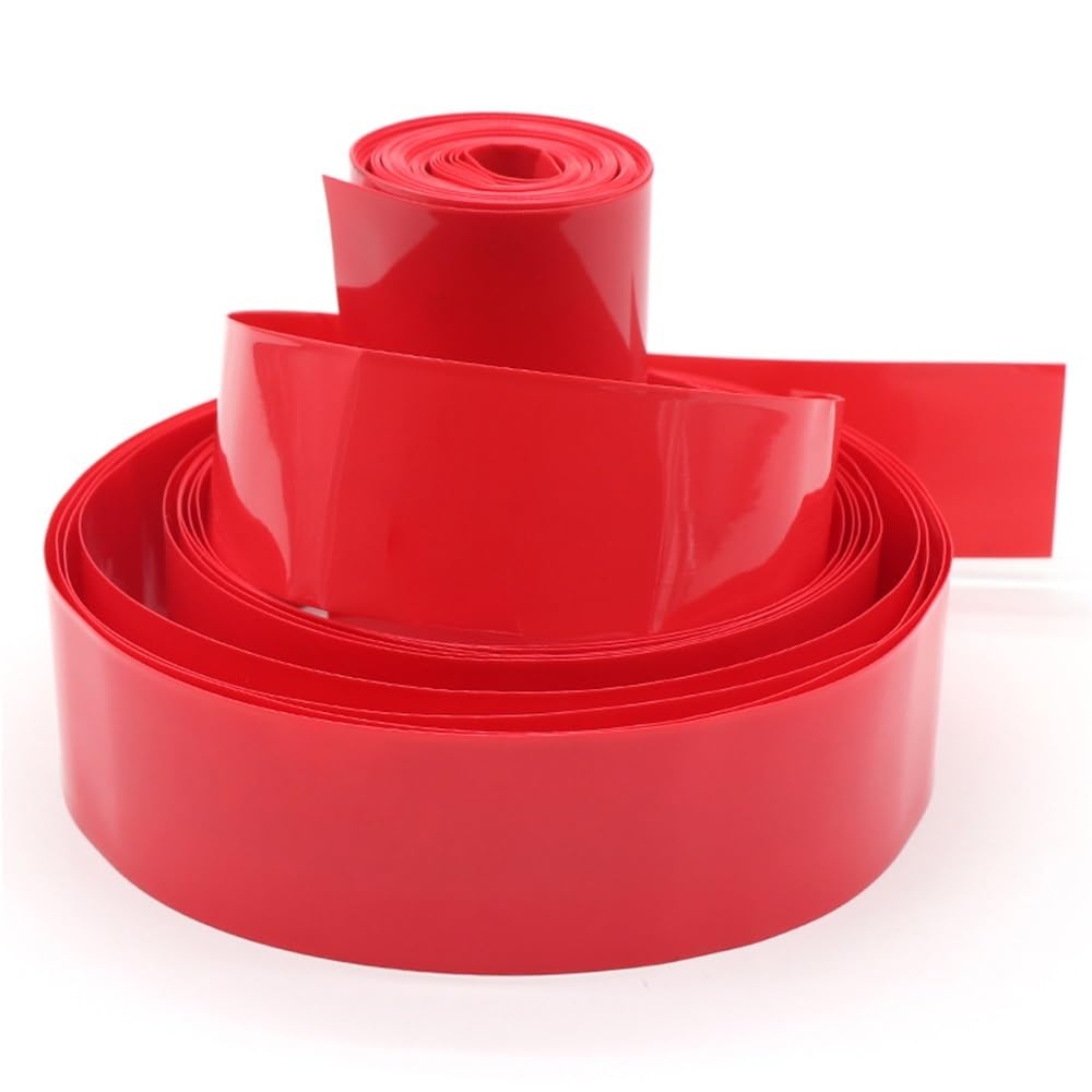 Tubi termorestringenti, isolamento cavi, guaina termorestringente in pvc rosso, larghezza 7-90 mm, lunghezza 1-20 m