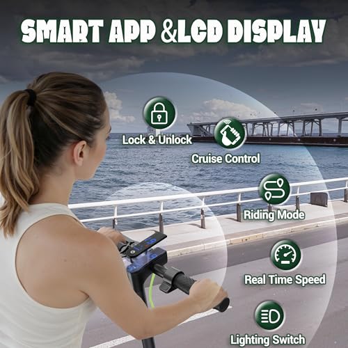 Image of Volpam Adult Electric Scooter, Max Speed 19 /21MPH, Up to 28 /21 /19 /15 /12 Miles Range, 500W /350WMotor Adult E-Scooter, Foldable Scooter with Dual Braking, Smart APP