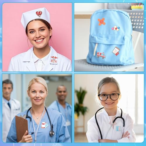 Image of SANNIX 60Pcs Nurse Pins, Medical Enamel Lapel Pins Cartoon Heart Stethoscope Pill Ambulance Brooch Pin Nurse Doctor Backpacks Pin Badge Nurse Day Gifts for Clothes Bags Hats Accessories, 30 Styles