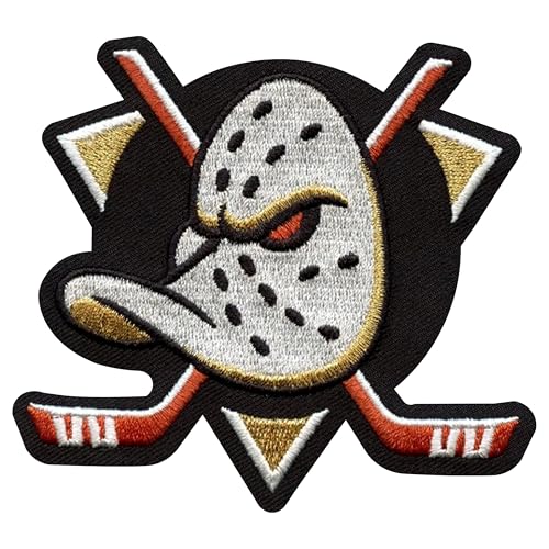 Anaheim Hockey Primary Ducks Team Logo Embroidered Jersey Patch, 4 x 3.5 inches, 2024-25 Season, Black and Gold