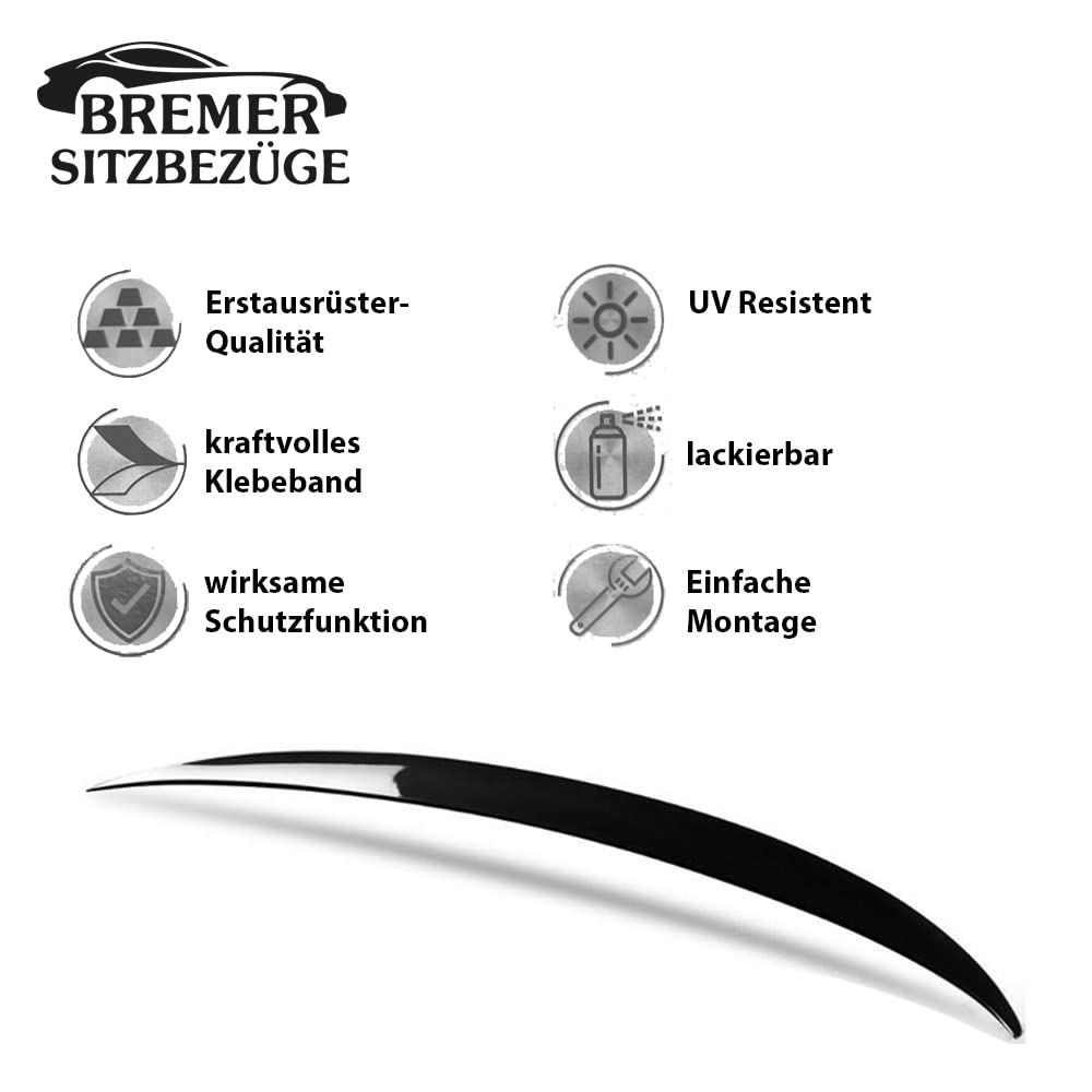 Bremer SITZBEZÜGE Alerón Trasero en Negro para BMW Serie 5 F10 (2010-2016)