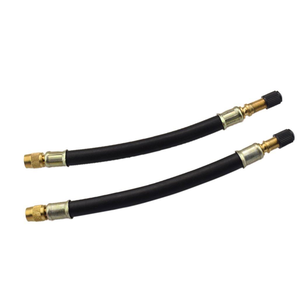 10 Set mit 2 x Reifenventil-Verlängerungen, Doppelrad, LKW, Van, Konverter-Adapter mit Staubkappe
