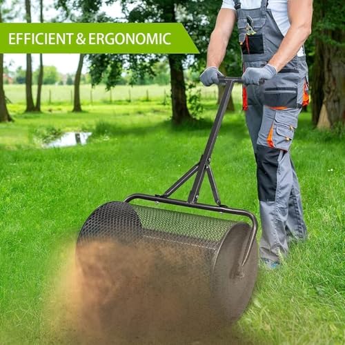 Metal Peat Moss Spreader, 24In Compost Spreader for Lawn Garden miniatura 2