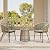 EAST OAK Breezeway 3-Piece Patio Bistro Set, Patio Chairs Bistro Set with 2 Wide Ergonomic Chairs, Cushions & Glass Top Side Table, Outdoor All-Weather Wicker Furniture for Balcony, Brown & Grey